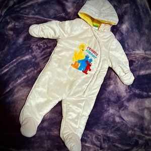 3-9 Month Sesame Street Cartoon Baby Romper,Unisex Warm Jumpsuit